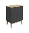 Lime 610mm Floor Standing 2 Drawer Basin Unit & Maple Oak Effect Worktop - Matt Graphite Grey