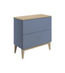 Lime 810mm Floor Standing 2 Drawer Basin Unit & Maple Oak Effect Worktop - Matt Smoke Blue