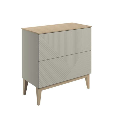 Lime 810mm Floor Standing 2 Drawer Basin Unit & Maple Oak Effect Worktop - Matt Oat