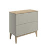 Lime 810mm Floor Standing 2 Drawer Basin Unit & Maple Oak Effect Worktop - Matt Oat