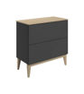 Lime 810mm Floor Standing 2 Drawer Basin Unit & Maple Oak Effect Worktop - Matt Graphite Grey