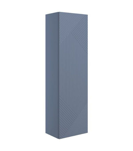 Lime 350mm Wall Hung 1 Door Tall Unit - Matt Smoke Blue