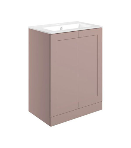 Fairway 615mm Floor Standing 2 Door Basin Unit & Basin - Matt Peony