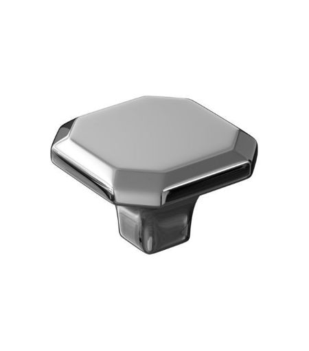 34mm Octagonal Deco Knob - Chrome