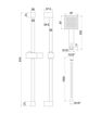 Square Slider Rail Kit & Single Mode Handset - Brushed Brass