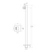 350mm Square Shower Arm - Brushed Brass