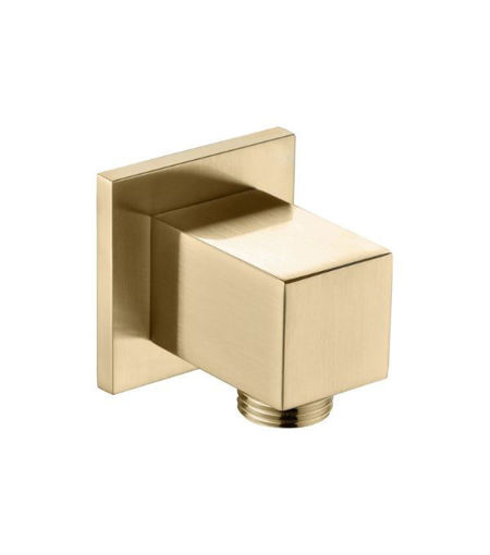 Square Wall Outlet Elbow - Brushed Brass