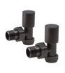 Patterned Matt Black Radiator Valves - Angled