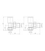 Patterned Matt Black Radiator Valves - Angled