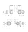 Patterned Matt Black Radiator Valves - Corner