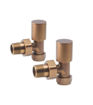 Patterned Brushed Bronze Radiator Valves - Angled