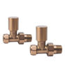 Patterned Brushed Bronze Radiator Valves - Straight