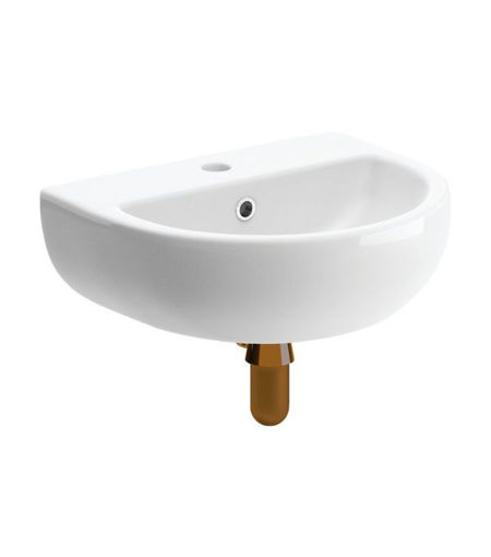 Thorny 450x400mm 1TH Cloakroom Basin & Brushed Bronze Bottle Trap