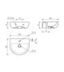 Thorny 450x400mm 1TH Cloakroom Basin & Brushed Bronze Bottle Trap