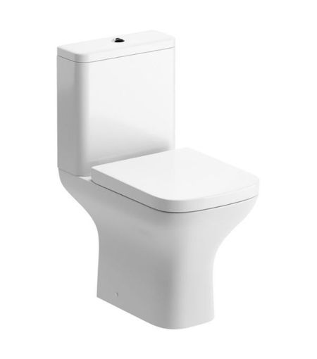 Cedar Rimless Comfort Height Close Coupled Open Back WC & Wrapover Soft Close Seat