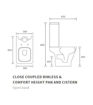 Cedar Rimless Comfort Height Close Coupled Open Back WC & Wrapover Soft Close Seat