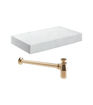 Naseby 800mm Wall Hung White Marble Basin Shelf & Brushed Bronze Bottle Trap