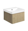 Glenbank 500mm Wall Hung 1 Drawer Basin Unit & Basin - Textured Oak