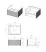 Glenbank 605mm Wall Hung 1 Drawer Basin Unit & Basin - Textured Oak