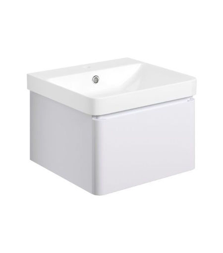 Mosel 500mm Wall Hung 1 Drawer Basin Unit & Basin - Matt White