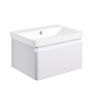 Mosel 605mm Wall Hung 1 Drawer Basin Unit & Basin - Matt White