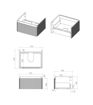 Mosel 605mm Wall Hung 1 Drawer Basin Unit & Basin - Matt White