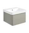 Mosel 500mm Wall Hung 1 Drawer Basin Unit & Basin - Matt Latte
