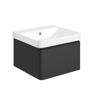 Mosel 500mm Wall Hung 1 Drawer Basin Unit & Basin - Matt Black