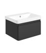 Mosel 605mm Wall Hung 1 Drawer Basin Unit & Basin - Matt Black