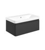 Mosel 805mm Wall Hung 1 Drawer Basin Unit & Basin - Matt Black