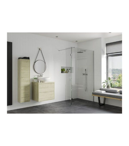 Coniston 1100mm Wetroom Panel & Support Bar - Chrome