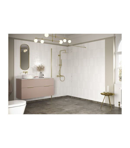Coniston 1100mm Wetroom Panel & Support Bar - Brushed Brass