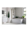 Single Straight Bath Screen - Brushed Bronze