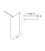 Coniston 1000mm Wetroom Panel & Support Bar - Brushed Bronze