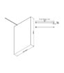 Coniston 1400mm Wetroom Panel & Support Bar - Brushed Bronze