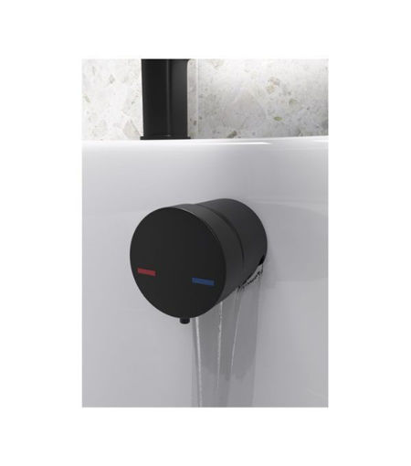 Bath Overflow Filler w/Integrated Valve - Black