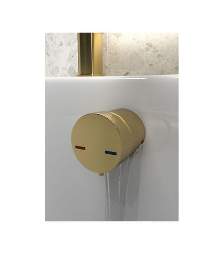 Bath Overflow Filler w/Integrated Valve - Brushed Brass
