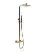 Square Thermostatic Bar Mixer w/Riser Kit - Brushed Bronze