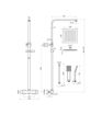 Square Thermostatic Bar Mixer w/Riser Kit - Brushed Bronze