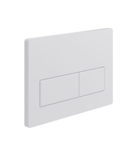 Rectangle Push Button Flushplate - White