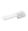 1242mm Standard Square One-Piece Basin & Overflow Ring - Left Hand