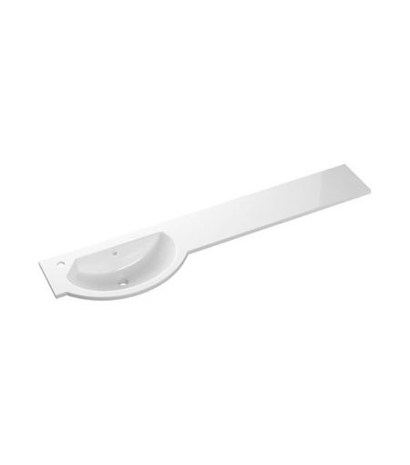 1544mm Slim Round One-Piece Basin & Overflow Ring - Left Hand
