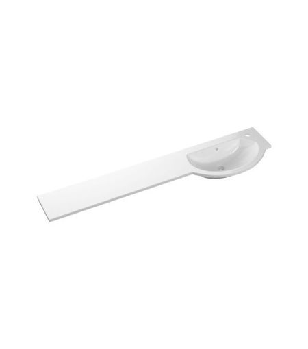 1544mm Slim Round One-Piece Basin & Overflow Ring - Right Hand