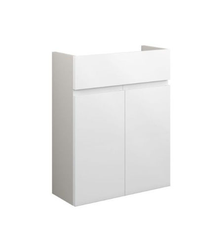 Cedar 500mm Slim Basin Unit - White Gloss (Grey Cab)
