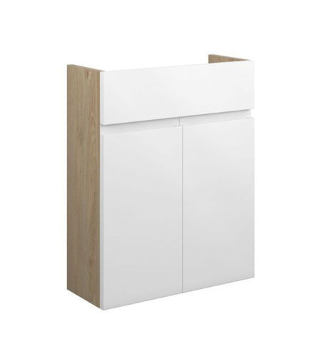 Cedar 500mm Slim Basin Unit - White Gloss (Oak Cab)