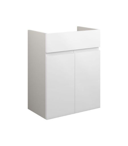 Cedar 500mm Standard Basin Unit - White Gloss (Grey Cab)
