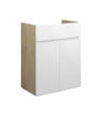Cedar 500mm Standard Basin Unit - White Gloss (Oak Cab)