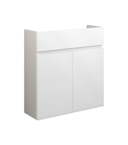 Cedar 600mm Slim Basin Unit - White Gloss (Grey Cab)