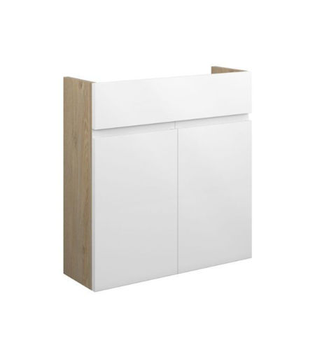 Cedar 600mm Slim Basin Unit - White Gloss (Oak Cab)