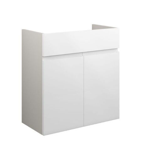 Cedar 600mm Standard Basin Unit - White Gloss (Grey Cab)